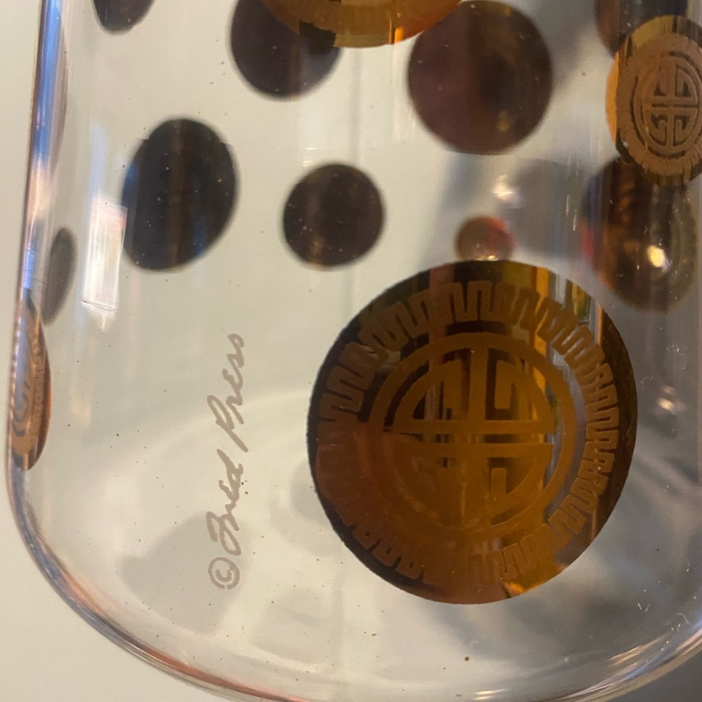 Fred Press Vintage Glass Pitcher with Gold Accents - Picture 6 of 6